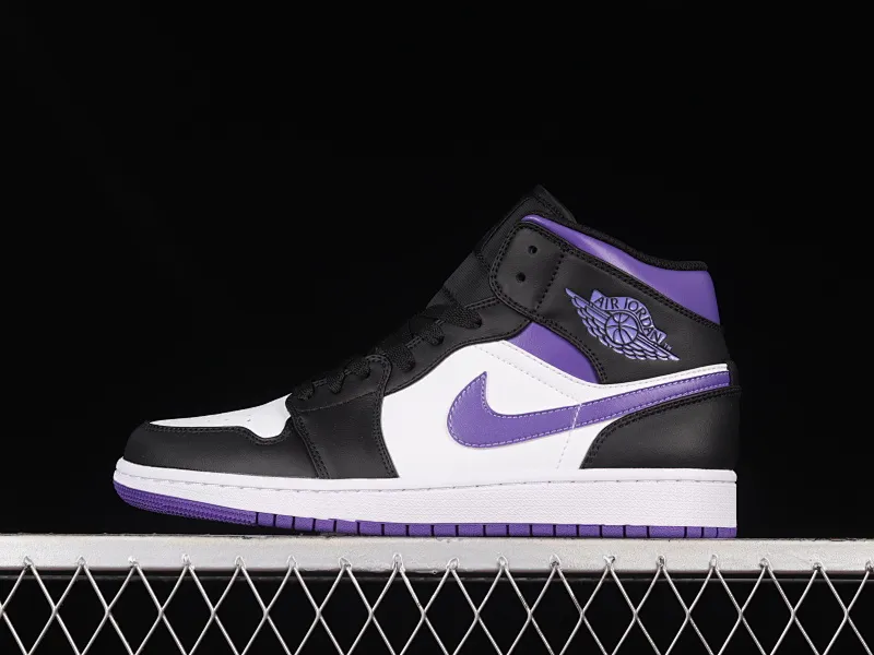 All categories Air Jordan Jordan series basketball shoes Air Jordan 1 Mid Air Jordan 1 Mid AJ1 Joe 1 black and white sports culture basketball shoes 554724-095